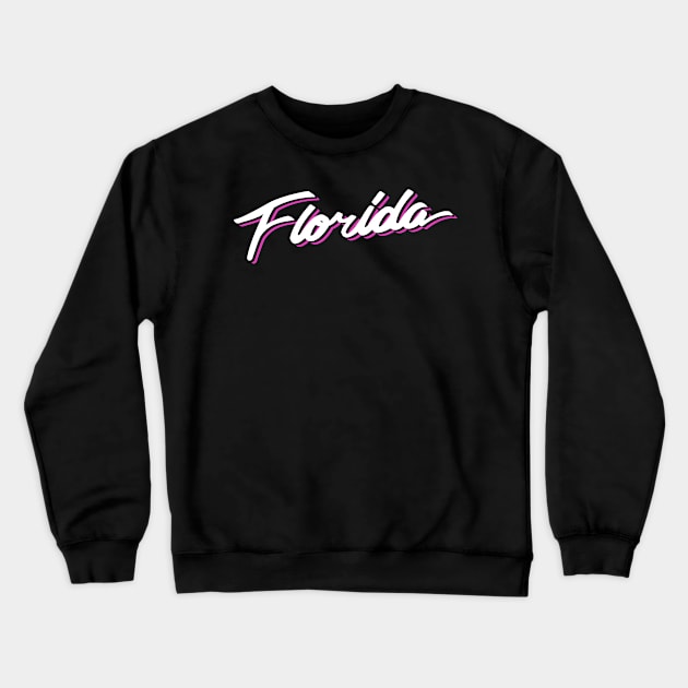 Florida Vice White Crewneck Sweatshirt by Fish & Cats Shop